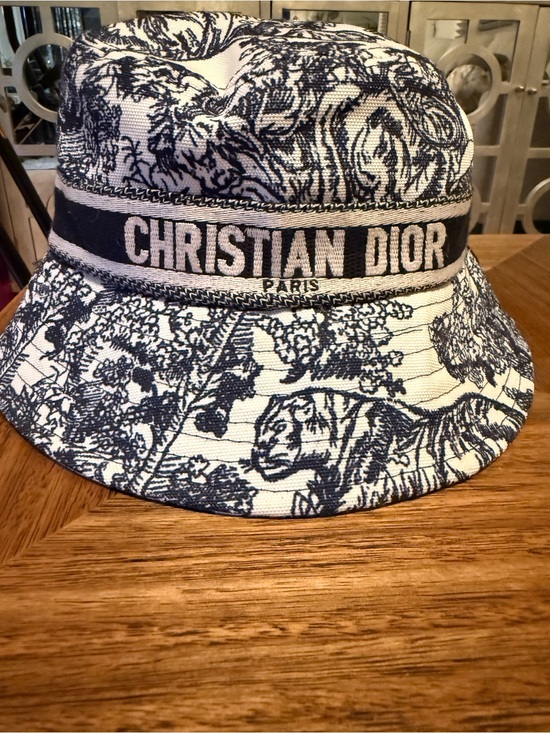Dior Blue and Cream Toile Bucket Hat